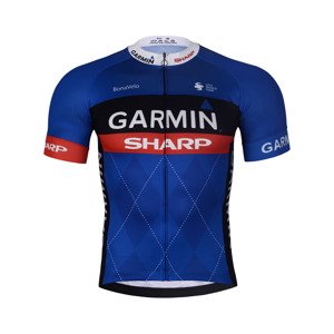 BONAVELO Cyklistický dres s krátkým rukávem - GARMIN SHARP - modrá/černá L