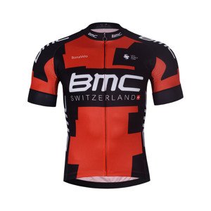 BONAVELO Cyklistický dres s krátkým rukávem - BMC - červená/černá 5XL
