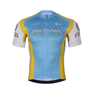 BONAVELO Cyklistický dres s krátkým rukávem - ASTANA - žlutá/tyrkysová XS