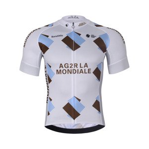BONAVELO Cyklistický dres s krátkým rukávem - AG2R LA MONDIALE - bílá/modrá 2XL