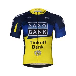 BONAVELO Cyklistický dres s krátkým rukávem - SAXO BANK TINKOFF - modrá/žlutá L