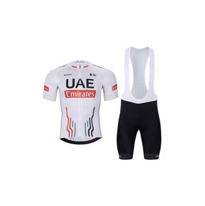 BONAVELO Cyklistický krátký dres a krátké kalhoty - UAE 2024 - černá/bílá
