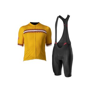 CASTELLI Cyklistický krátký dres a krátké kalhoty - GRIMPEUR - oranžová/černá