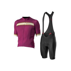 CASTELLI Cyklistický krátký dres a krátké kalhoty - GRIMPEUR - černá/bordó