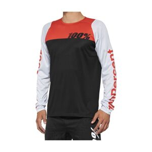 100% SPEEDLAB Cyklistický dres s dlouhým rukávem letní - R-CORE - černá/červená S