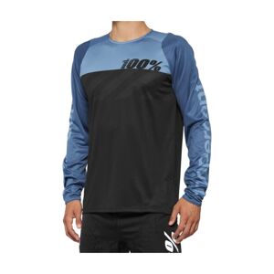 100% SPEEDLAB Cyklistický dres s dlouhým rukávem letní - R-CORE - černá/modrá L