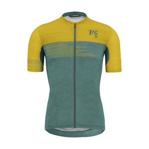 Cyklistický dres s krátkým rukávem - GREEN FIRE - žlutá/zelená
