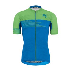 Cyklistický dres s krátkým rukávem - GREEN FIRE - zelená/modrá XL