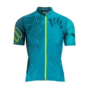 Cyklistický dres s krátkým rukávem - GREEN FIRE - tyrkysová L