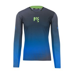 Cyklistický dres s dlouhým rukávem letní - VAL DI DENTRO - šedá/modrá XL