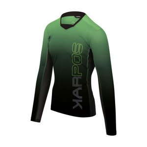 Cyklistický dres s dlouhým rukávem letní - JUMP - zelená/černá 2XL