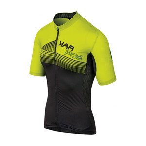Cyklistický dres s krátkým rukávem - GREEN FIRE - žlutá/černá XL