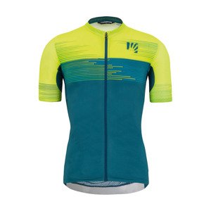 Cyklistický dres s krátkým rukávem - GREEN FIRE - žlutá/zelená L