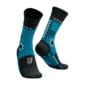 COMPRESSPORT Cyklistické ponožky klasické - PRO RACING WINTER TRAIL - světle modrá/modrá 45-48