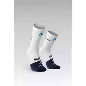 GOBIK Cyklistické ponožky klasické - LIGHTWEIGHT 2.0 MOVISTAR TEAM 2025 - bílá/šedá/černá
