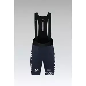 GOBIK Cyklistické kalhoty krátké s laclem - LANCER K10 MOVISTAR TEAM 2025 - modrá/bílá