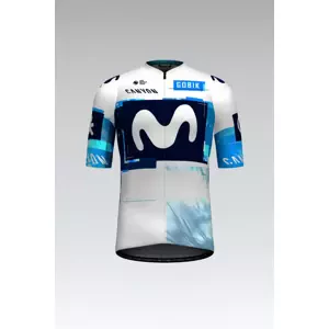 GOBIK Cyklistický dres s krátkým rukávem - ODYSSEY MOVISTAR TEAM 2025 - bílá/modrá/světle modrá