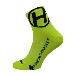 HAVEN Cyklistické ponožky klasické - LITE SILVER NEO 2PAK - žlutá/černá