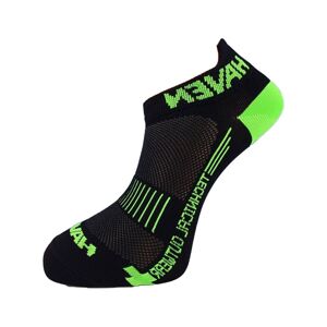 HAVEN Cyklistické ponožky kotníkové - SNAKE SILVER NEO 2PAK - černá/zelená