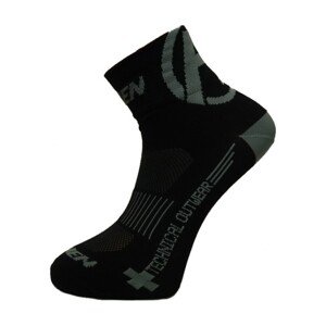 HAVEN Cyklistické ponožky klasické - LITE SILVER NEO 2PAK - černá/šedá 37-39