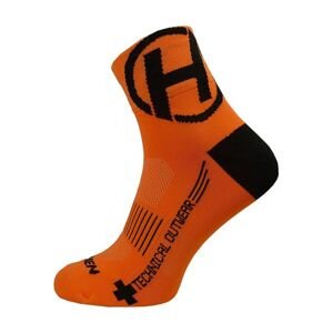 HAVEN Cyklistické ponožky klasické - LITE SILVER NEO 2PAK - černá/oranžová 44-46