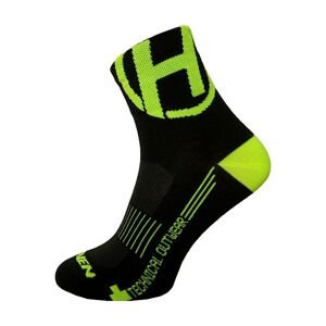 HAVEN Cyklistické ponožky klasické - LITE SILVER NEO 2PAK - černá/žlutá 34-36