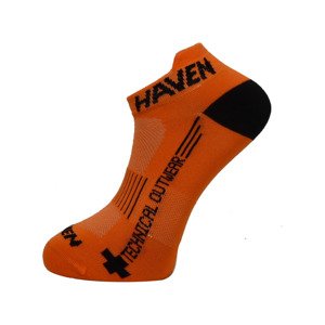 HAVEN Cyklistické ponožky kotníkové - SNAKE SILVER NEO 2PAK - černá/oranžová 37-39
