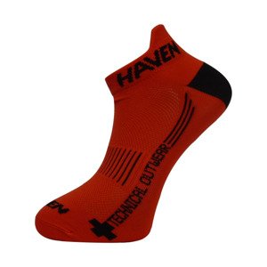 HAVEN Cyklistické ponožky kotníkové - SNAKE SILVER NEO 2PAK - černá/červená 42-43