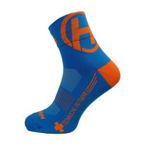 HAVEN Cyklistické ponožky klasické - LITE SILVER NEO 2PAK - oranžová/modrá 34-36
