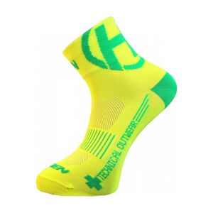 HAVEN Cyklistické ponožky klasické - LITE SILVER NEO 2PAK - žlutá/zelená 44-46