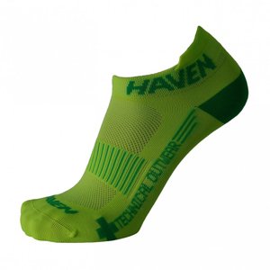 HAVEN Cyklistické ponožky klasické - SNAKE SILVER NEO 2PAK - zelená/žlutá 42-43