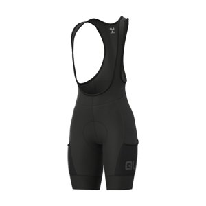ALÉ Cyklistické kalhoty krátké s laclem - OFF-ROAD GRAVEL STONES CARGO LADY - černá XS