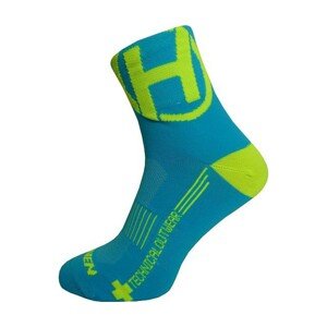 HAVEN Cyklistické ponožky klasické - LITE SILVER NEO 2PAK - modrá/žlutá 42-43