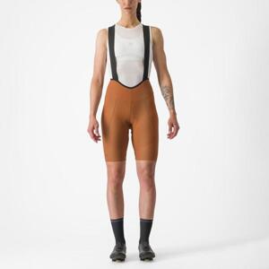 CASTELLI Cyklistické kalhoty krátké s laclem - ESPRESSO W DT - oranžová