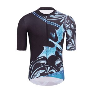 HOLOKOLO Cyklistický dres s krátkým rukávem - DRAGON - modrá/černá 4XL