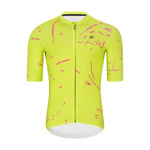 HOLOKOLO Cyklistický dres s krátkým rukávem - PASSION - žlutá 4XL