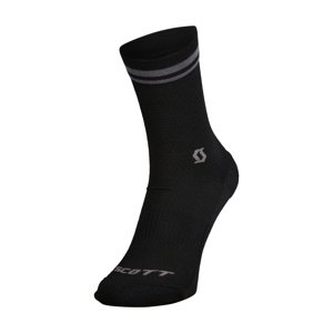 SCOTT Cyklistické ponožky klasické - MERINO CREW - černá/šedá 39-41