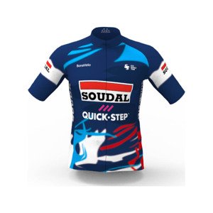 BONAVELO Cyklistický dres s krátkým rukávem - SOUDAL-QUICKSTEP 2025 - modrá/bílá 4XL
