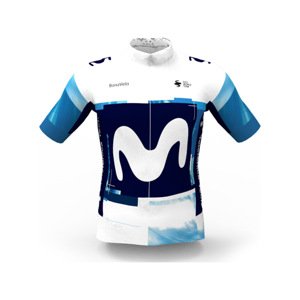 BONAVELO Cyklistický dres s krátkým rukávem - MOVISTAR 2025 - bílá/modrá 5XL