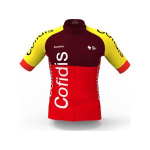 BONAVELO Cyklistický dres s krátkým rukávem - COFIDIS 2025 - červená/žlutá 5XL