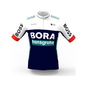 BONAVELO Cyklistický dres s krátkým rukávem - BORA 2025 - modrá/vícebarevná 6XL