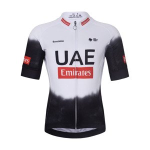 BONAVELO Cyklistický dres s krátkým rukávem - UAE KID 2025 - bílá/černá L-155cm