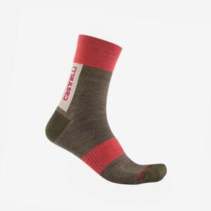 CASTELLI Cyklistické ponožky klasické - VELOCISSIMA THERMAL - hnědá L-XL