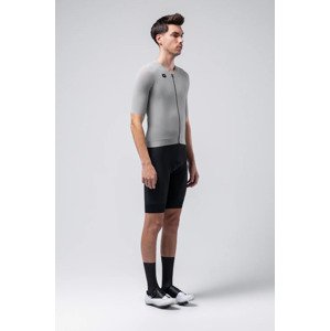 GOBIK Cyklistický dres s krátkým rukávem - CX SOLID - šedá L
