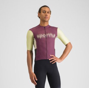 SPORTFUL Cyklistický dres s krátkým rukávem - SUPERGIARA LOGO - bordó/ivory 2XL