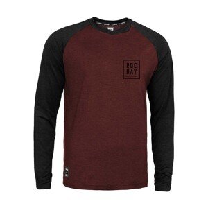 ROCDAY Cyklistický dres s dlouhým rukávem letní - STAGE - červená/černá 2XL