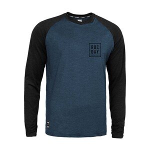 ROCDAY Cyklistický dres s dlouhým rukávem letní - STAGE - černá/modrá 2XL