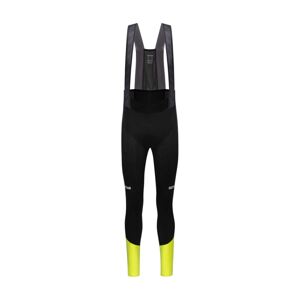 GORE Cyklistické kalhoty dlouhé s laclem - SPINSHIFT THERMO - černá/žlutá