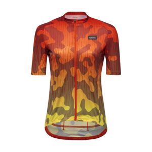 GORE Cyklistický dres s krátkým rukávem - RAIN CAMO WMN - oranžová/žlutá