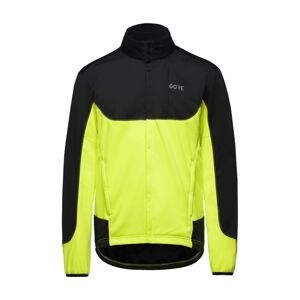 GORE Cyklistická větruodolná bunda - C5 GWS THERMO - žlutá/černá 2XL